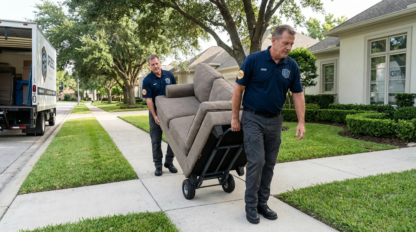 Local residential moving crew loading furniture in Hinsdale, NH